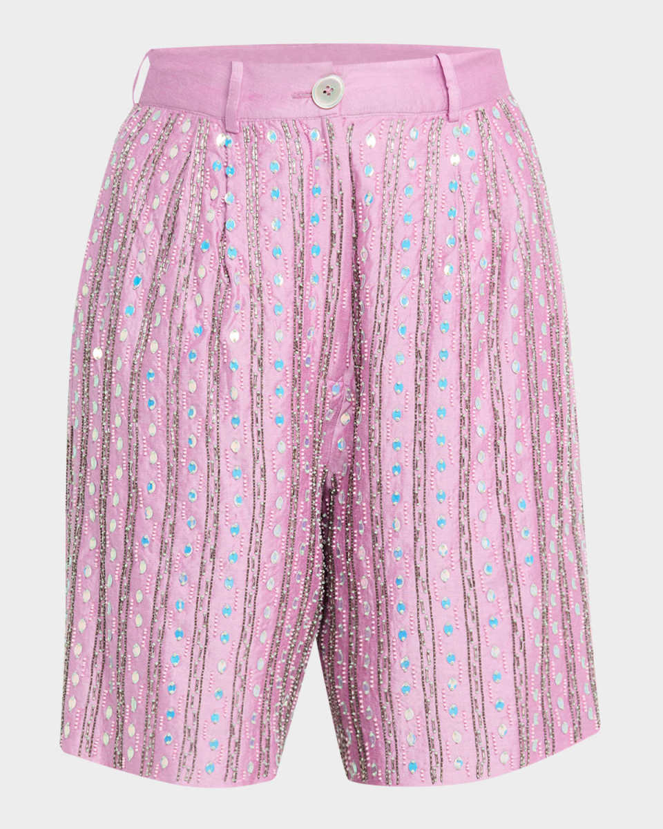Vixen Vortex Geo Embellished Pleated Shorts